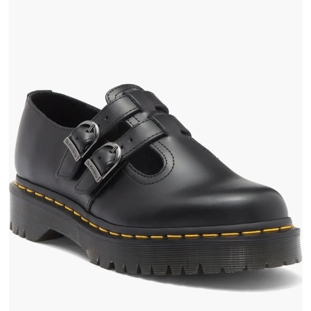 Dr. Martens 8065 II Mary Jane Black Leather Shoes 9 NWT - Picture 2 of 12